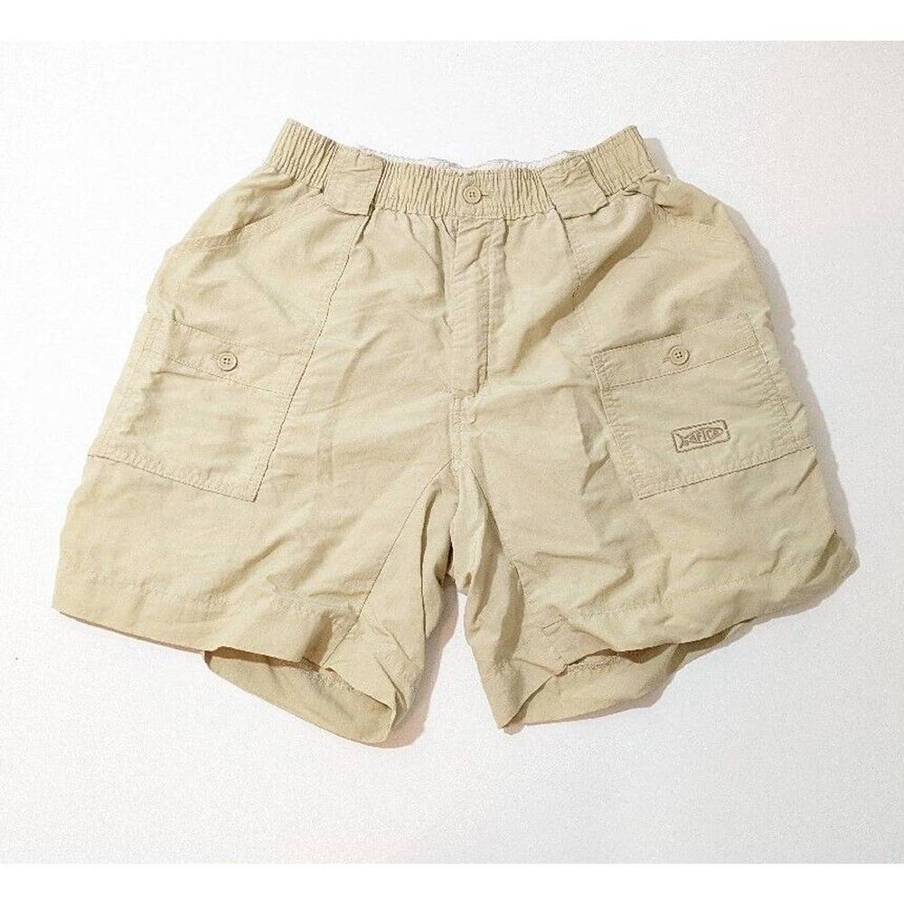 AFTCO Beige Tan Performance Fishing Gear Shorts Mens Sz 32 Boating Nylon Stretch